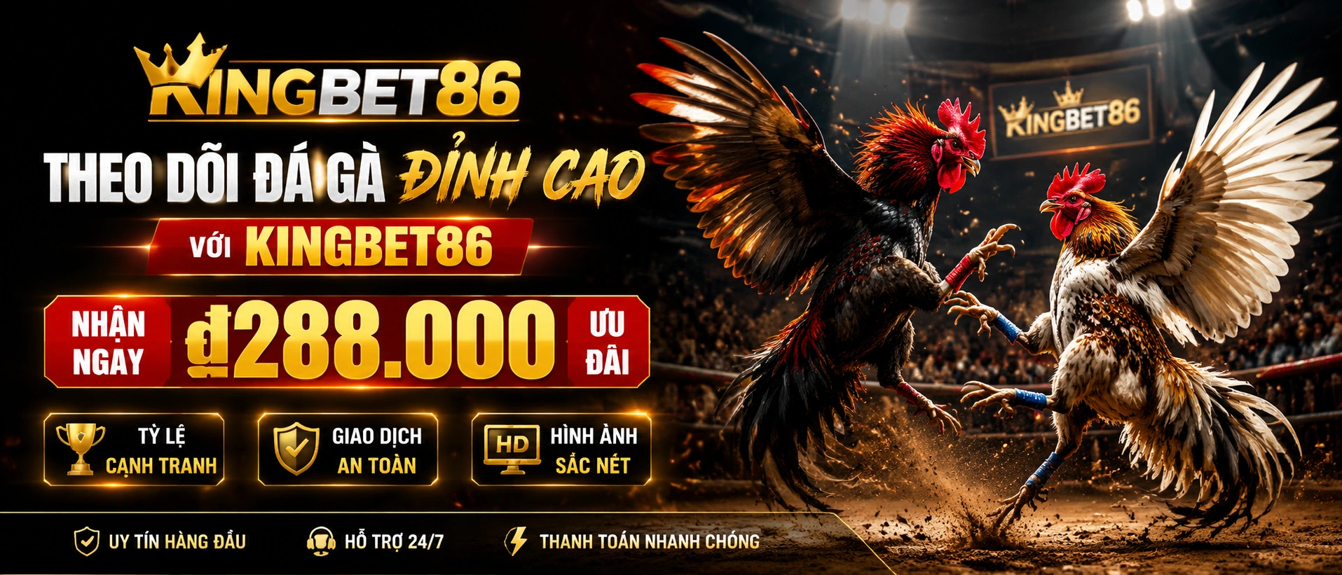 Kingbet86 giao diện Đá Gà trên nền tảng web di động